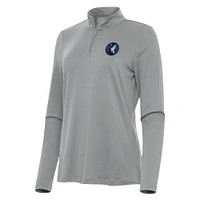 Women's Antigua Gray Minnesota Timberwolves Reprocess Quarter-Zip Top
