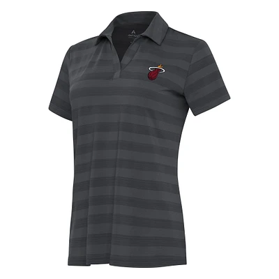 Women's Antigua Pewter Miami Heat Tunnel Polo