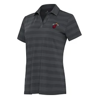Women's Antigua Pewter Miami Heat Tunnel Polo