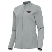 Women's Antigua  Gray New Orleans Pelicans Regard Full-Zip Jacket
