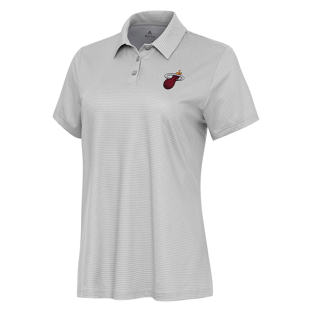 Women's Antigua White Miami Heat Rings Polo