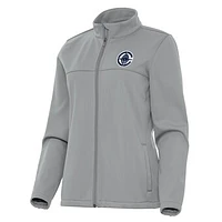 Women's Antigua Gray LA Clippers Links 2 Full-Zip Golf Jacket