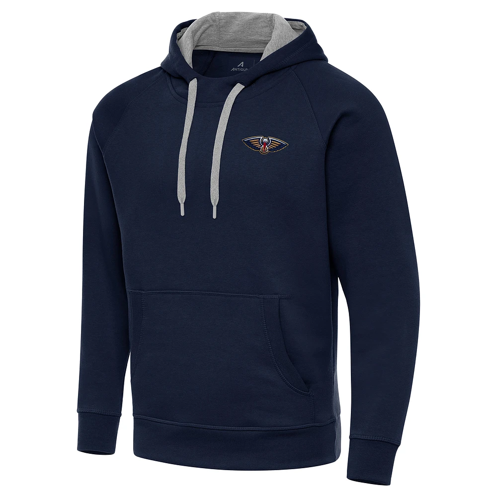 Men's Antigua Navy New Orleans Pelicans Big & Tall Victory Raglan Pullover Hoodie
