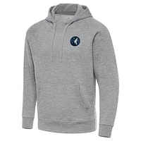 Men's Antigua Heather Gray Minnesota Timberwolves Big & Tall Victory Raglan Pullover Hoodie