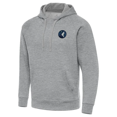 Men's Antigua Heather Gray Minnesota Timberwolves Big & Tall Victory Raglan Pullover Hoodie