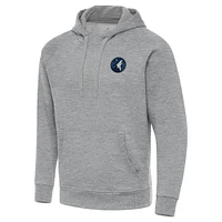 Men's Antigua Heather Gray Minnesota Timberwolves Big & Tall Victory Raglan Pullover Hoodie