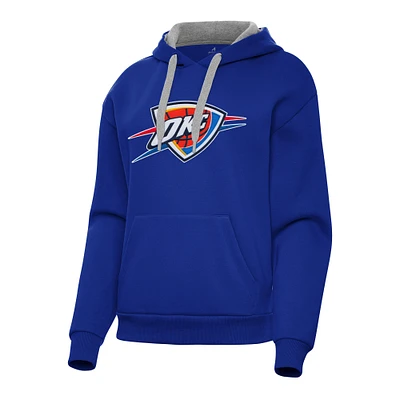 Women's Antigua Royal Oklahoma City Thunder Victory Pullover Hoodie