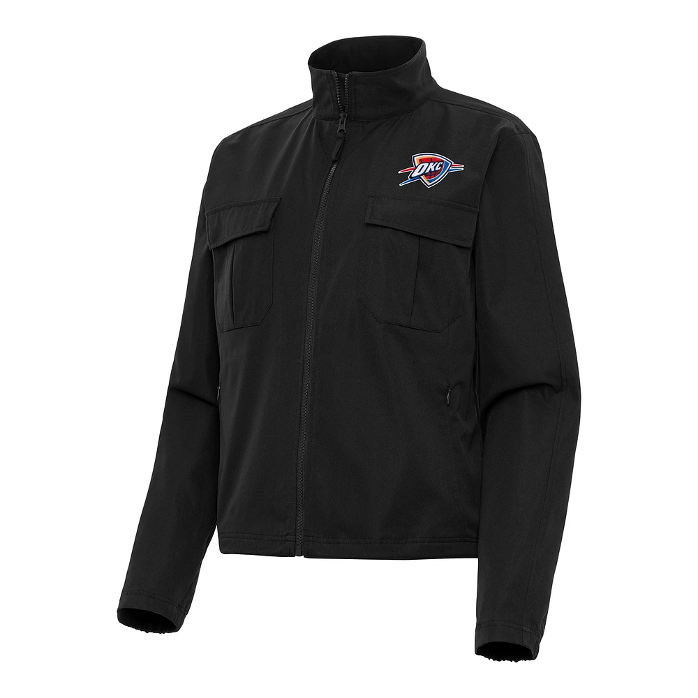 Women's Antigua Oklahoma City Thunder Even Par Full-Zip Jacket