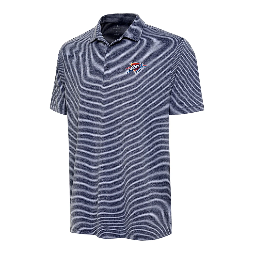 Men's Antigua Heather Navy Oklahoma City Thunder Scheme Polo