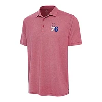 Men's Antigua  Heather Red Philadelphia 76ers Scheme Polo