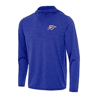 Men's Antigua Heather Royal Oklahoma City Thunder Tidy Quarter-Zip Hoodie
