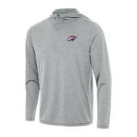 Men's Antigua Heather Gray Oklahoma City Thunder Tidy Quarter-Zip Hoodie