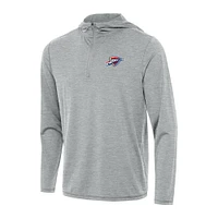 Men's Antigua Heather Gray Oklahoma City Thunder Tidy Quarter-Zip Hoodie