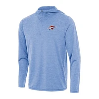 Men's Antigua Heather Powder Blue Oklahoma City Thunder Tidy Quarter-Zip Hoodie