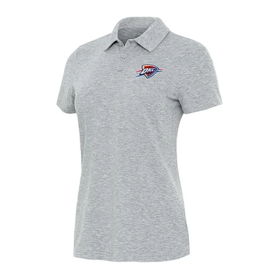 Women's Antigua Heather Gray Oklahoma City Thunder Matter Polo