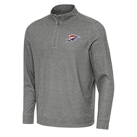 Men's Antigua Heather Oklahoma City Thunder Subtle Quarter-Zip Sweatshirt