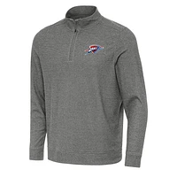 Men's Antigua Heather Oklahoma City Thunder Subtle Quarter-Zip Sweatshirt