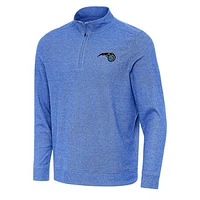 Men's Antigua Heather Royal Orlando Magic Subtle Quarter-Zip Sweatshirt