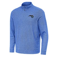 Men's Antigua Heather Royal Orlando Magic Subtle Quarter-Zip Sweatshirt