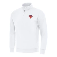 Men's Antigua New York Knicks Victory Quarter-Zip Mock Sweatshirt