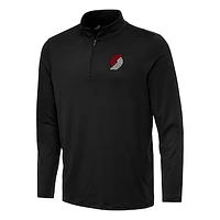 Men's Antigua Black Portland Trail Blazers Reprocess Quarter-Zip Top