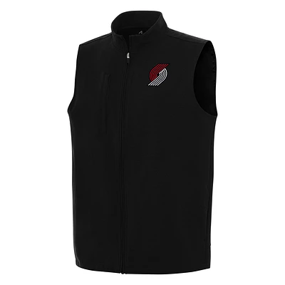 Men's Antigua Black Portland Trail Blazers Regard Full-Zip Vest