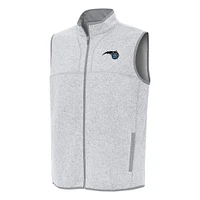 Men's Antigua Heather Gray Orlando Magic Fortune Full-Zip Vest