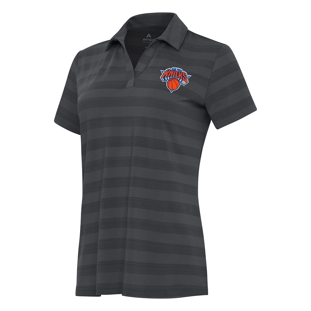 Women's Antigua Pewter New York Knicks Tunnel Polo