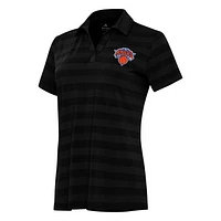 Women's Antigua Black New York Knicks Tunnel Polo