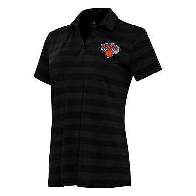Women's Antigua Black New York Knicks Tunnel Polo