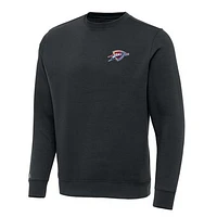 Men's Antigua Charcoal Oklahoma City Thunder Victory Crewneck Pullover Sweatshirt