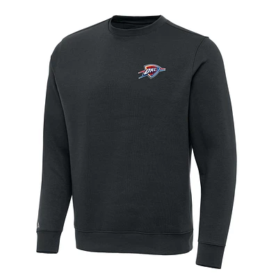 Men's Antigua Charcoal Oklahoma City Thunder Victory Crewneck Pullover Sweatshirt