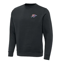 Men's Antigua Charcoal Oklahoma City Thunder Victory Crewneck Pullover Sweatshirt