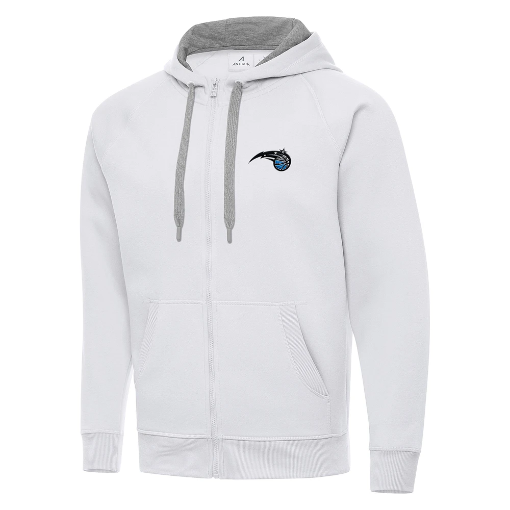 Men's Antigua White Orlando Magic Big & Tall Victory Full-Zip Hoodie Jacket