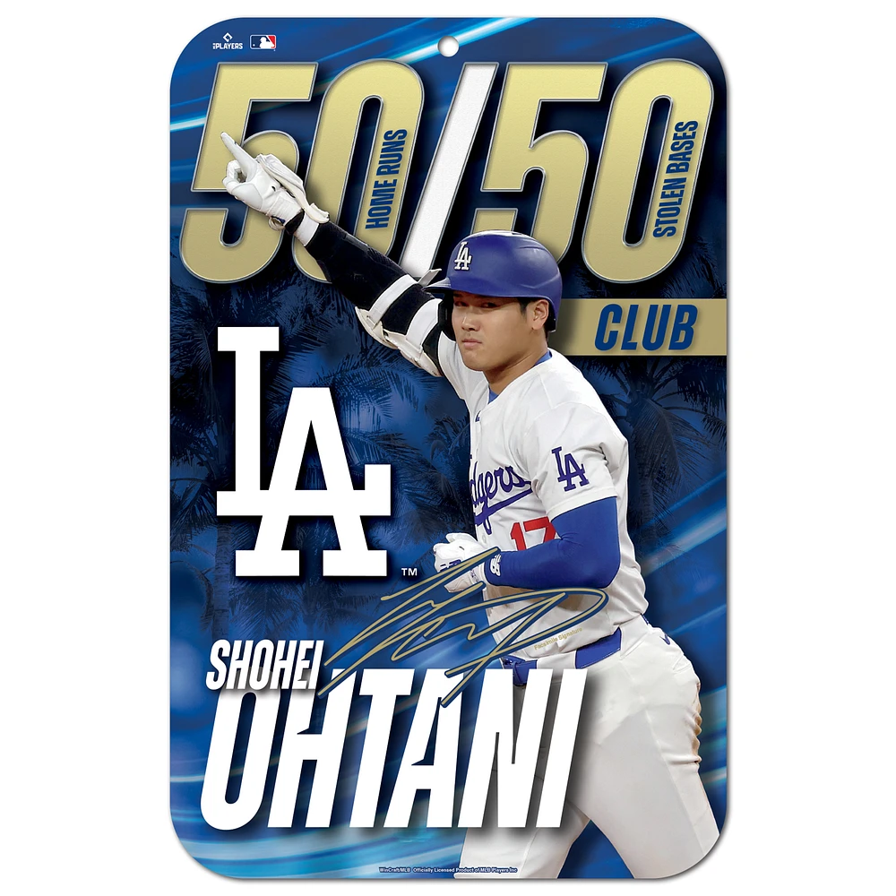 WinCraft Shohei Ohtani Los Angeles Dodgers 50/50 Club 11'' x 17'' Indoor/Outdoor Styrene Sign