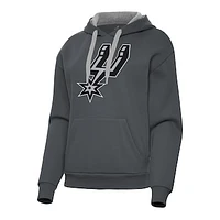 Women's Antigua Charcoal San Antonio Spurs Victory Pullover Hoodie