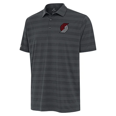 Men's Antigua Pewter Portland Trail Blazers Tunnel Polo
