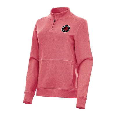 Women's Antigua Heather Toronto Raptors Crush Quarter-Zip Fleece Sweatshirt