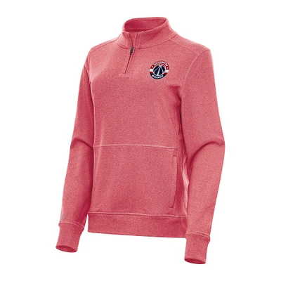Women's Antigua Heather Washington Wizards Crush Quarter-Zip Fleece Sweatshirt
