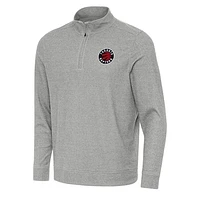 Men's Antigua Heather Gray Toronto Raptors Subtle Quarter-Zip Sweatshirt