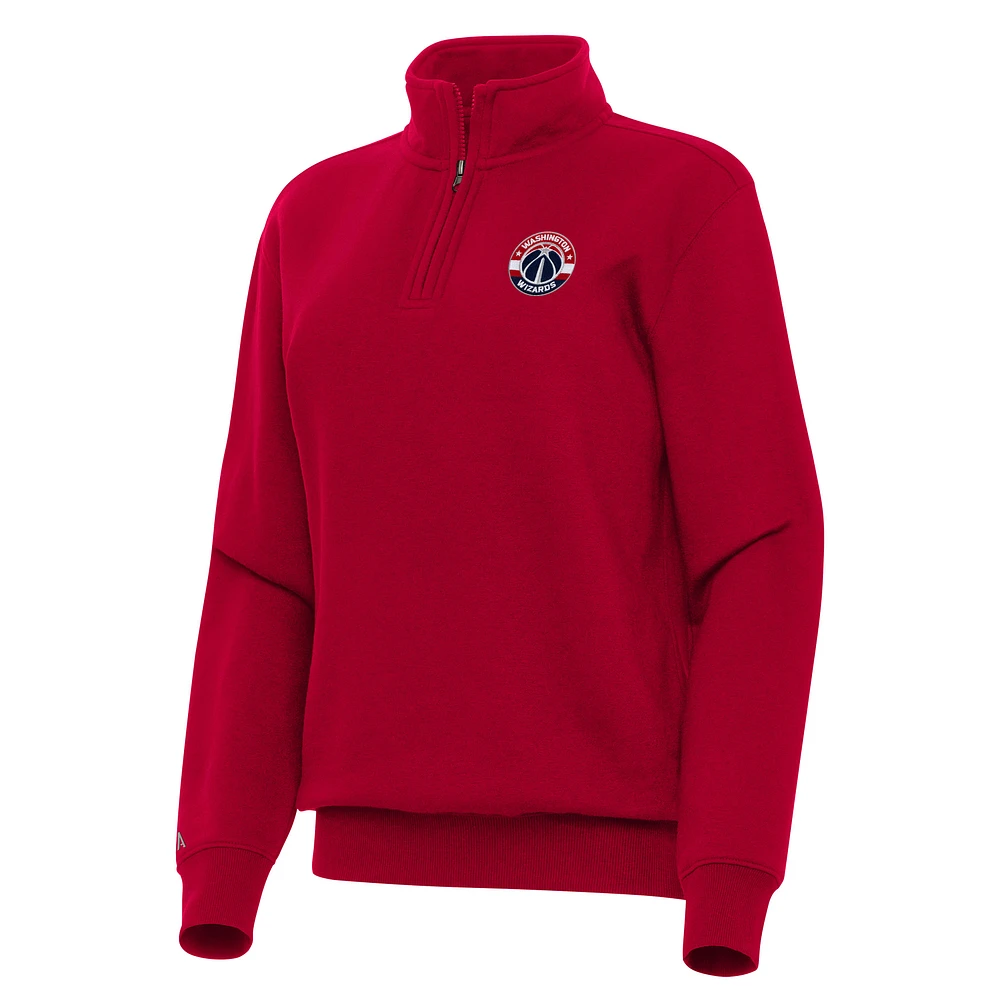 Women's Antigua Red Washington Wizards Victory Quarter-Zip Sweatshirt