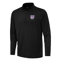 Men's Antigua Black Sacramento Kings Reprocess Quarter-Zip Top