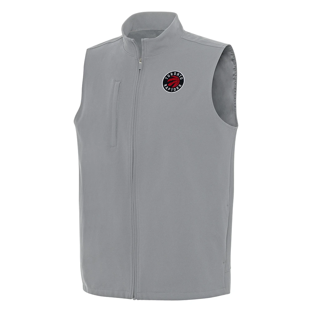 Men's Antigua Gray Toronto Raptors Regard Full-Zip Vest