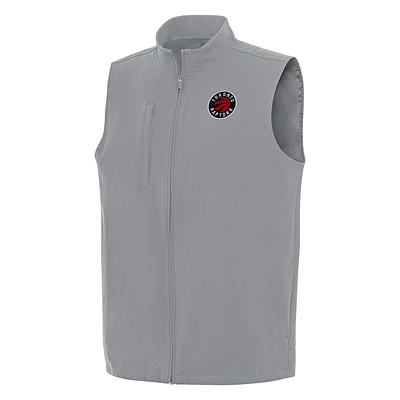 Men's Antigua Gray Toronto Raptors Regard Full-Zip Vest
