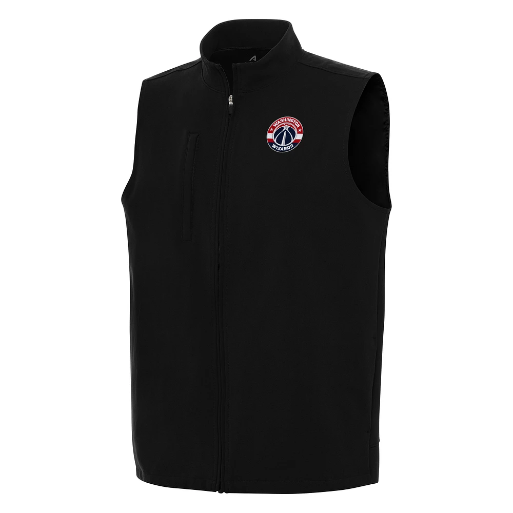 Men's Antigua Black Washington Wizards Regard Full-Zip Vest