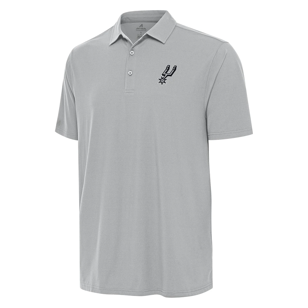 Men's Antigua Gray San Antonio Spurs Era Polo