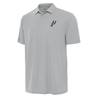 Men's Antigua Gray San Antonio Spurs Era Polo