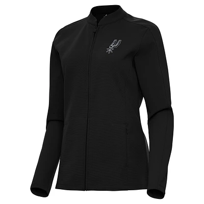 Women's Antigua  Black San Antonio Spurs Regard Full-Zip Jacket