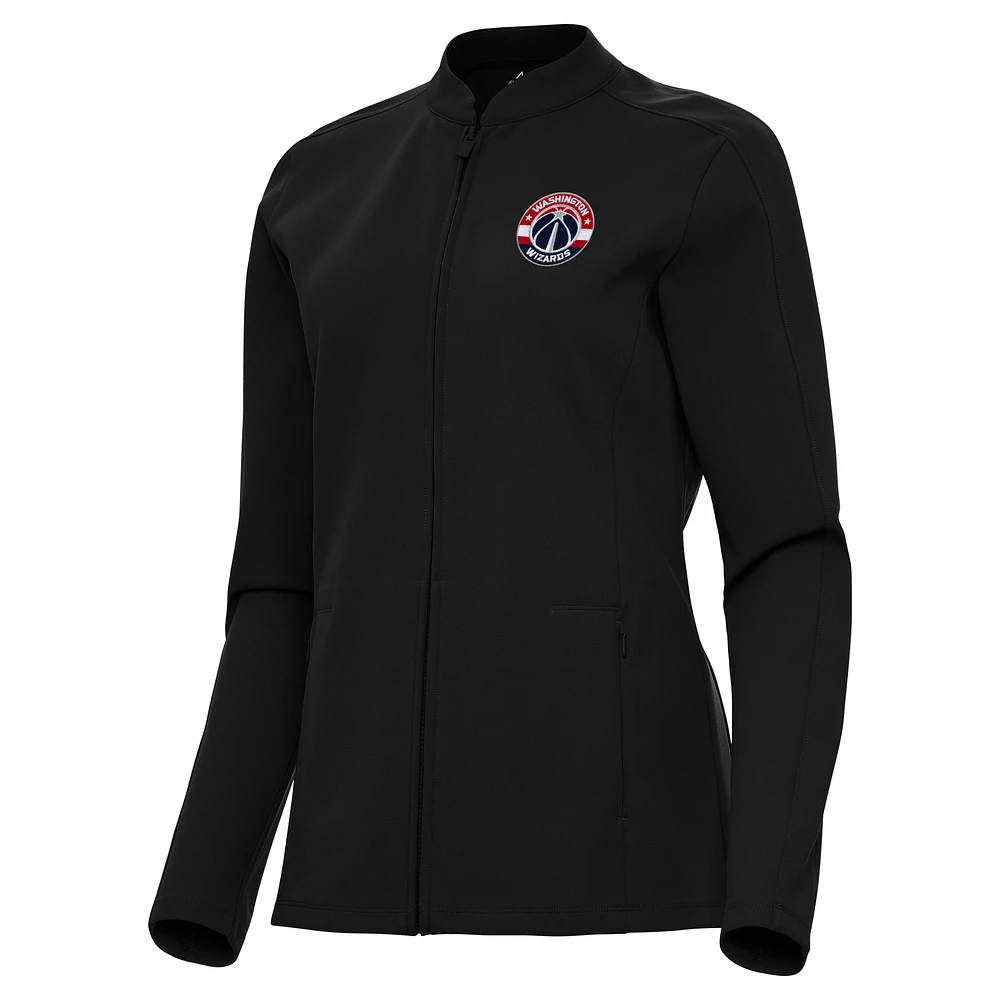 Women's Antigua Black Washington Wizards Regard Full-Zip Jacket