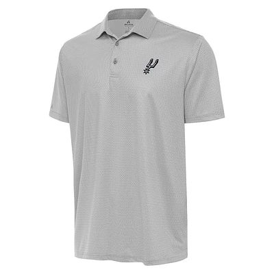 Men's Antigua Gray/White San Antonio Spurs Rings Polo